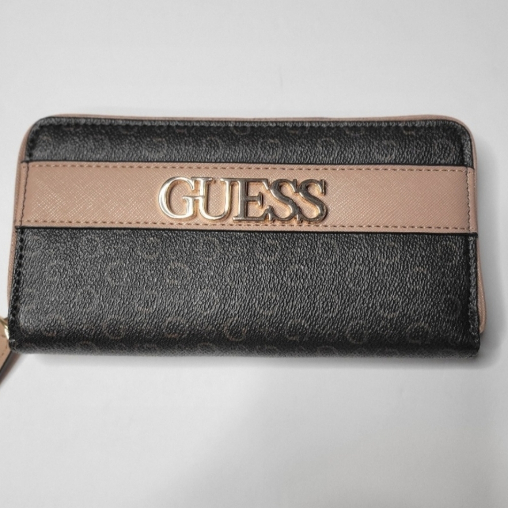 Guess Black and Tan Signature Wallet